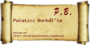 Palaticz Borbála névjegykártya